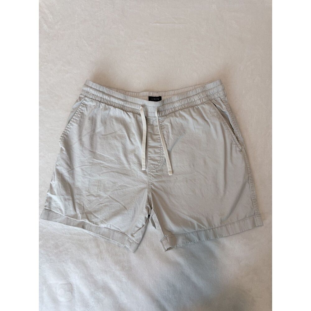 J.Crew Men's Dock Shorts Stone Beige / Elastic Waist Drawstring Chino Shorts